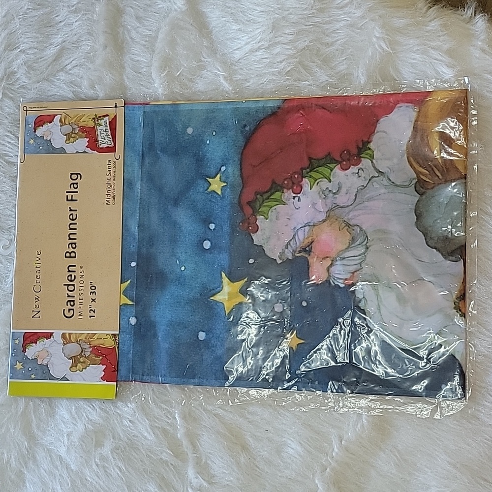 NEW CREATIVE NeW Christmas Midnight Santa‎ Christmas Holiday Garden Flag Banner